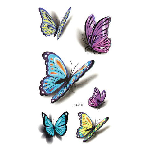Colorful Butterfly Temporary Tattoos