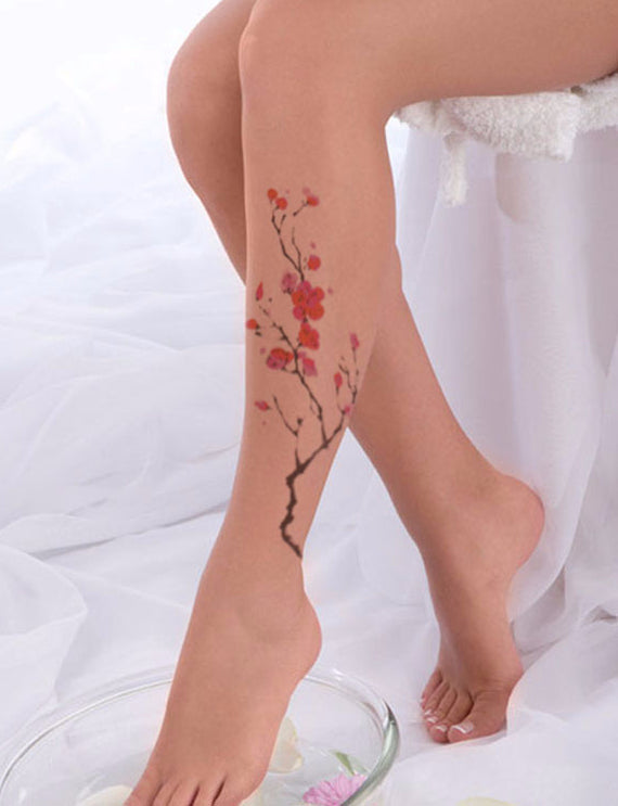 Watercolor Plum Blossom Tattoo
